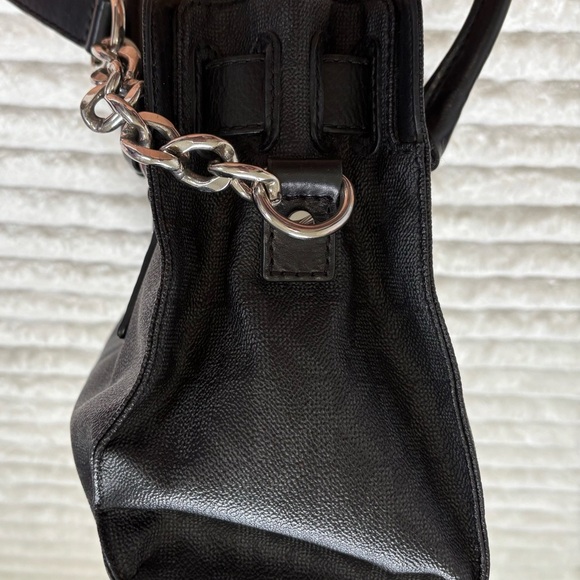 MICHAEL KORS Signature Black Shoulder Bag Saffiano Leather Monorgram Logo - Picture 15 of 15